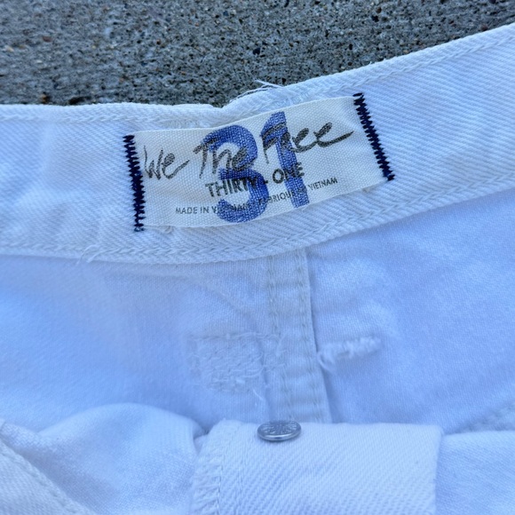 Free People We The Free White Distressed Shorts in White size 31 - Picture 3 of 6